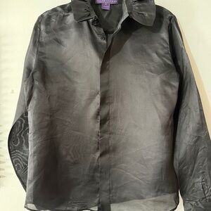 Vintage Silk Black Ralph Lauren Dress Shirt